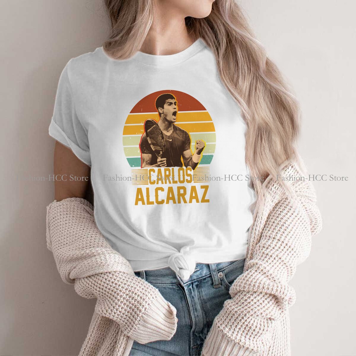 Badminton Anime - Carlos Alcaraz Retro Vintage Round Collar