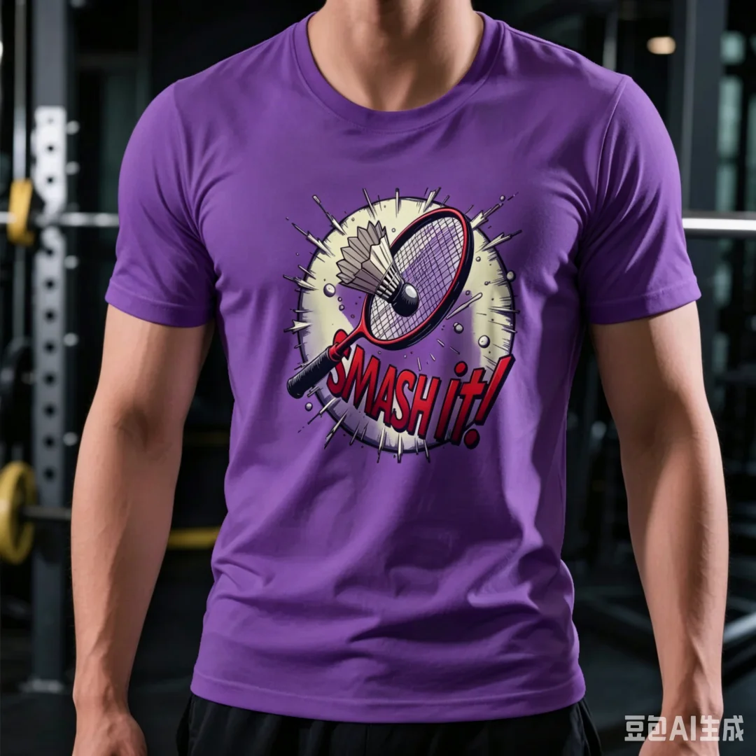 Funny Smash It Letter Printed  - Badminton Smash 评论和价格