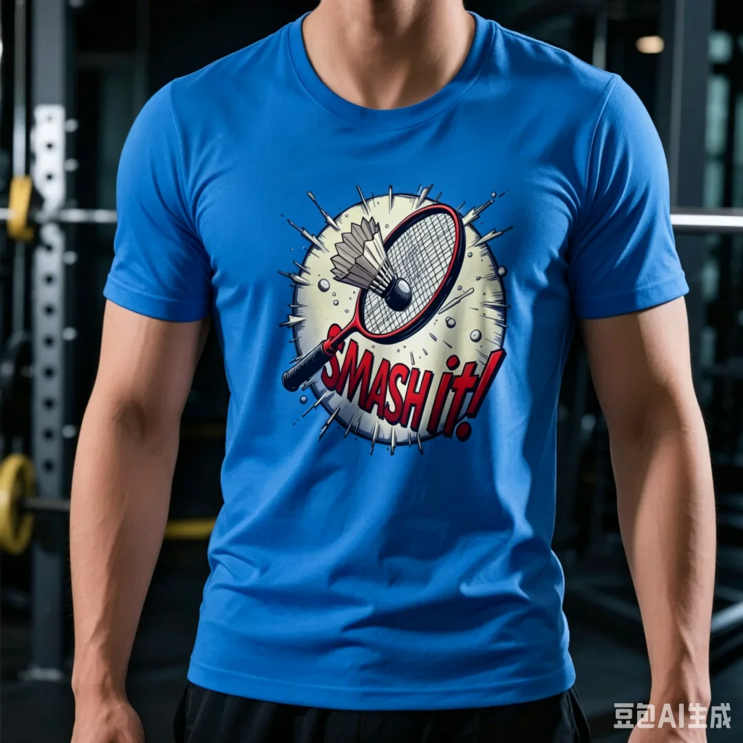 Funny Smash It Letter Printed  - Badminton Smash 评论和价格