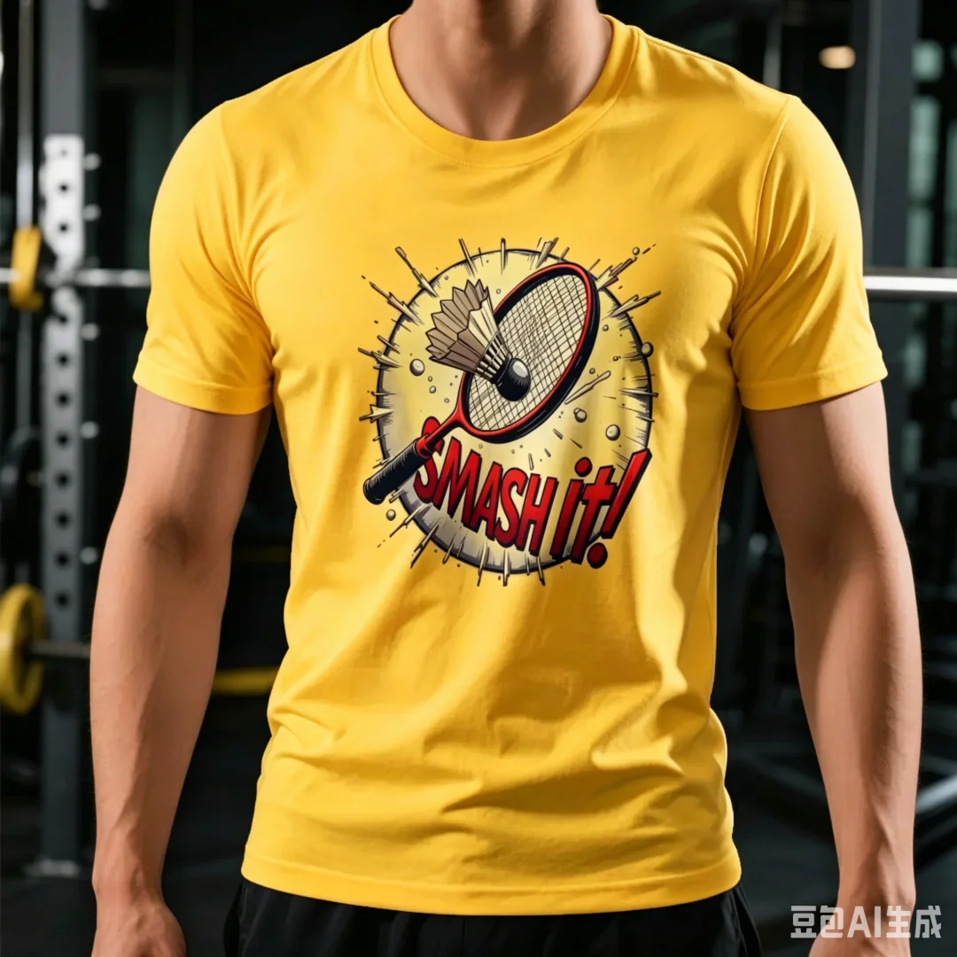 Funny Smash It Letter Printed  - Badminton Smash 评论和价格